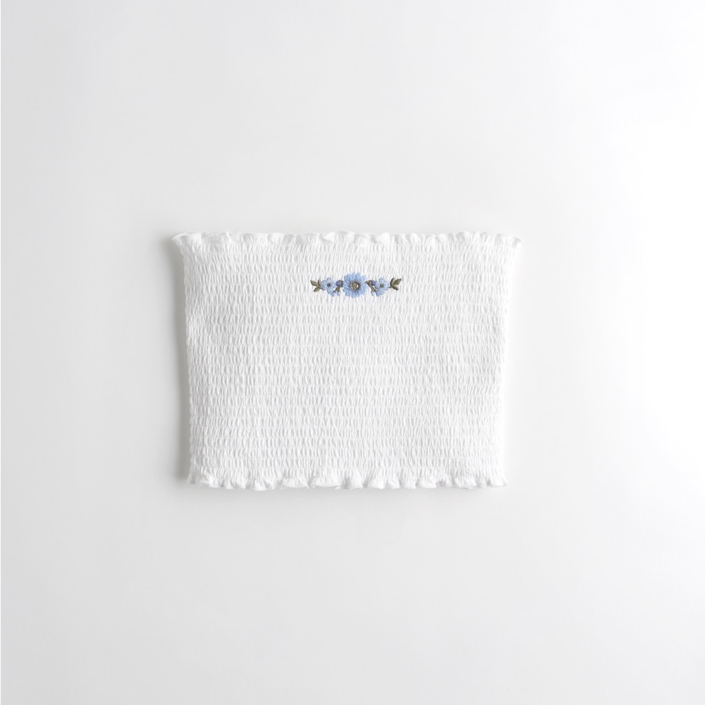 Hollister tube top with flower embroidery